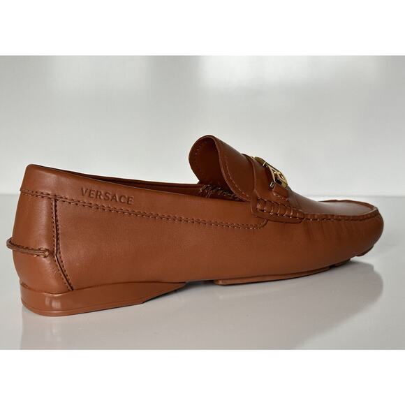 VERSACE Men\'s Brown Calf Leather Driver Shoes 7.5 US (40.5 Eu) DSU6014